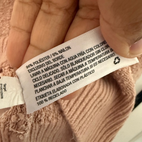 Knox Rose Tan Crew Neck Sweater with Ribbed Details - Picture 6 of 6